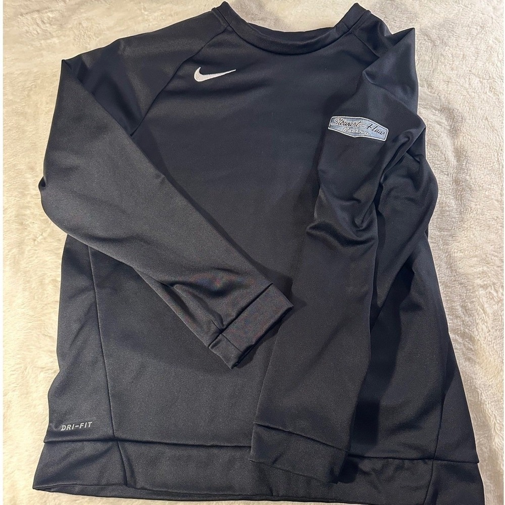 Nike Dri Fit Stewart Haas Racing Long Sleeve Shirt Black Mens Large‎